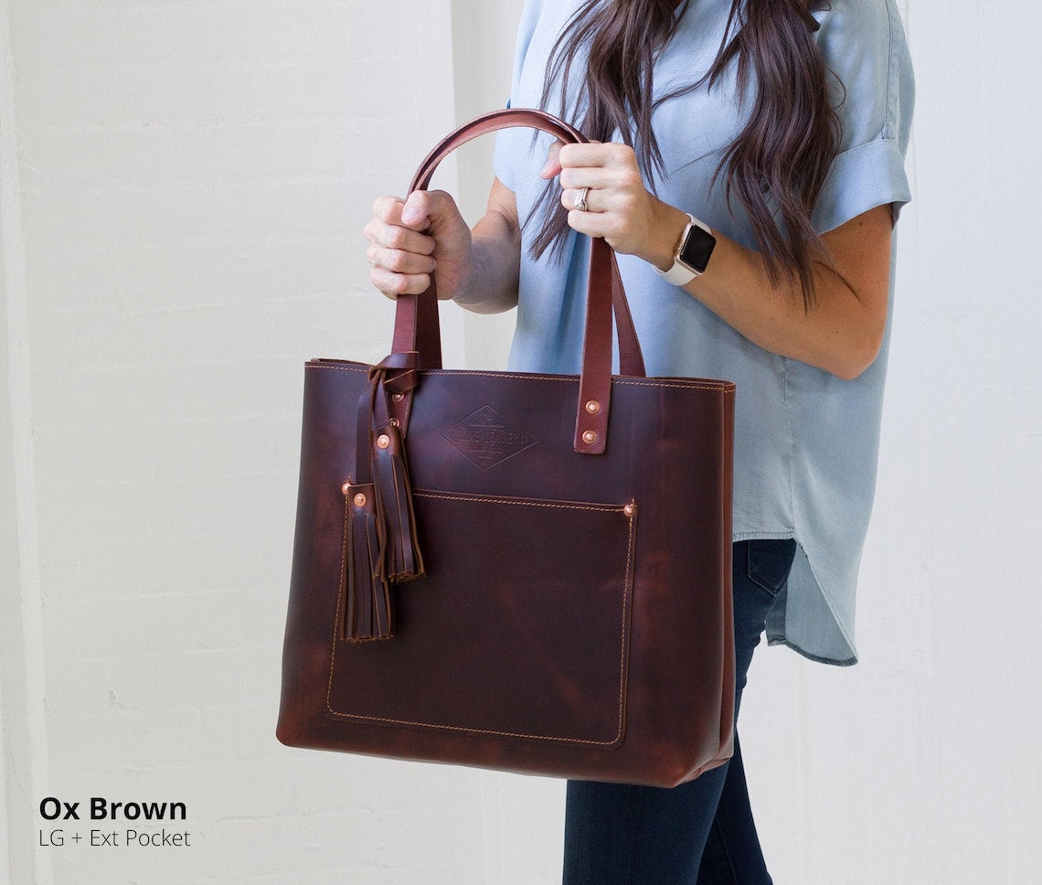 Brown Unique Tote Stunning Office Bag to Work and School Unique Vintage Style Purse Well Made Full Grain Leather Handbag Handmade LadybuQ01q