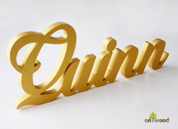 Decorative Letters Wooden Freestanding Letters Gold Stand Alone