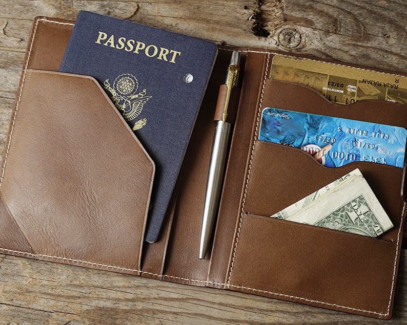 Designer Leather Passport Case