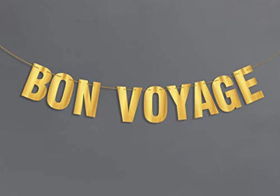 Travel Bon Voyage Banner Travel Themed Party Supplies For Birthday Graduation Retirement Farewell Adventure-Going Away Party Decorations For Men Or Women Long Distance Goodbye Banner Sign - BOSTON CREATIVE COMPANY