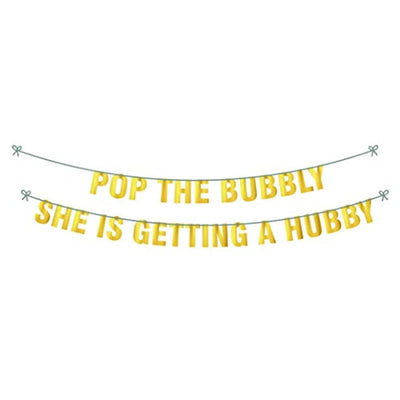 Pop the bubbly banner | Hen Party Decorations Banner Sign for Bridal Shower | Bachelorette Party Kits Decorations| Bridal Shower Engagement party kits for women | Adult party supplies - BOSTON CREATIVE COMPANY