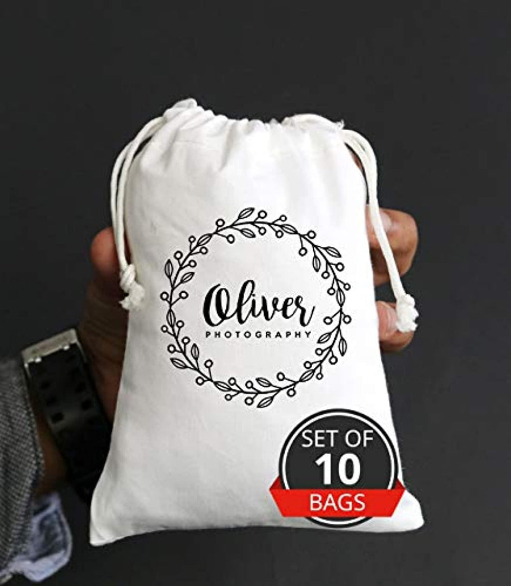 8 MINI Custom Tote Bags 100% Cotton - Personalized Favor Gift Bags