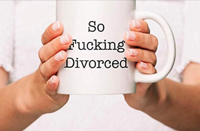 Happily Divorced Gift for Friends-Engraved Ceramic Coffee Mugs for Divorced - BOSTON CREATIVE COMPANY