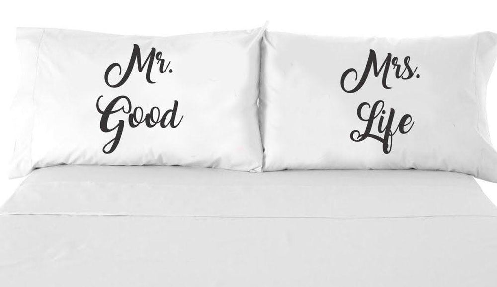 Mr. & Mrs. Pillowcases | His & Hers Couples Gifts | Di Lewis