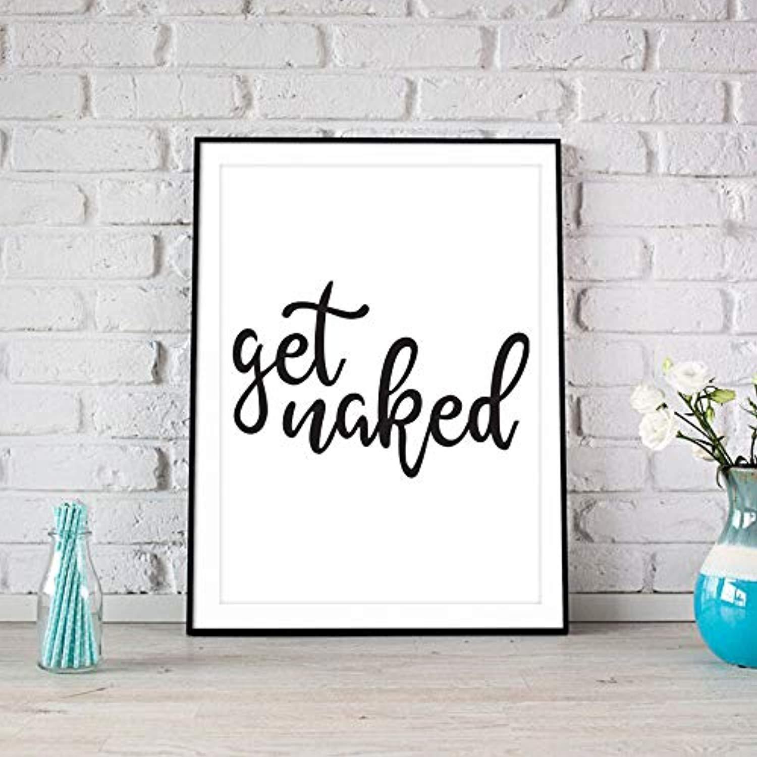 Best Friend Gifts Funny Wall Decor - Get Naked Bathroom Poster for Friends