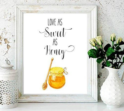 Valentines day gift-Love As Sweet As Honey - Love Quote - Kitchen Wall Decor - Home Decor - gifts for women - Watercolor Decor - Inspirational Print - love Art - Honey Print – Wedding gift - BOSTON CREATIVE COMPANY