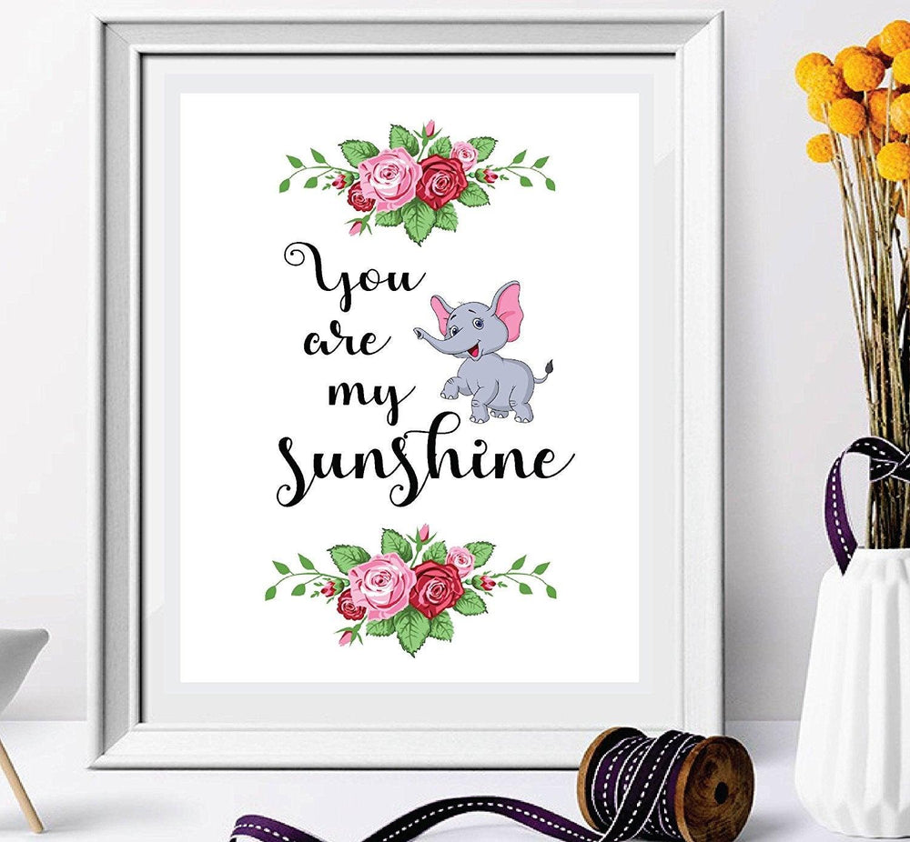 You Are My Sunshine - wall frame print - Kids Wall Art - Large wall quote - Quote Pictures - Nursery Wall Art - My only Sunshine - Printable Décor - BOSTON CREATIVE COMPANY