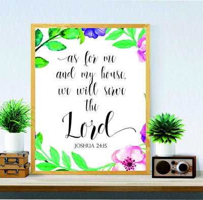 Printable Bible Verse - As for me and my house print - Joshua 24:15 - Home Décor - Biblical wall art - Christian Art - Scripture Printable - Nursery wall art Christian - BOSTON CREATIVE COMPANY