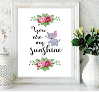 You Are My Sunshine - wall frame print - Kids Wall Art - Large wall quote - Quote Pictures - Nursery Wall Art - My only Sunshine - Printable Décor - BOSTON CREATIVE COMPANY