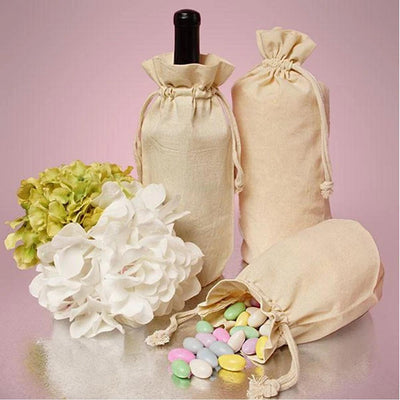 Party Wine Cotton Gift Bag with Drawstring - BOSTON CREATIVE COMPANY