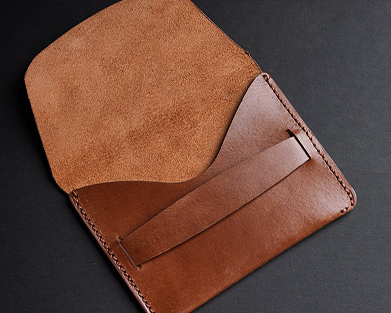 Minimalist Real Leather Wallet with ID Card Holder
